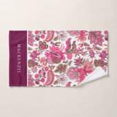 Boho rose Vintage Monogramme floral (Serviette à main)