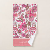 Boho rose Vintage Monogramme floral (Serviette à main)