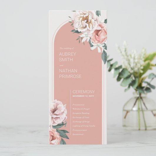 Boho Rose Wedding Programme (Debout devant)