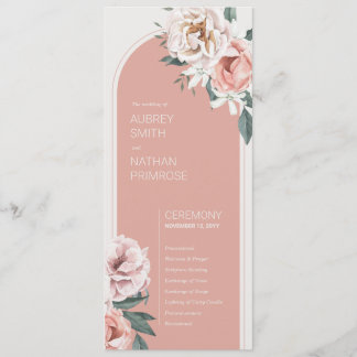 Boho Rose Wedding Programme
