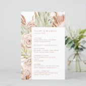 Boho Roses et Tropical Feuilles Menu de l'événemen (Debout devant)