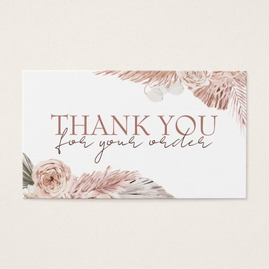 Boho roses merci carte de réduction (Devant)