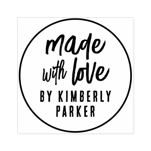 Boho Round gemaakt met Love Handmade by Custom Nam Rubberstempel (Afrduk)