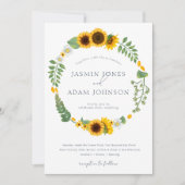 Boho Royal Blue Opulence Zonnebloemen Bruiloft Kaart (Voorkant)