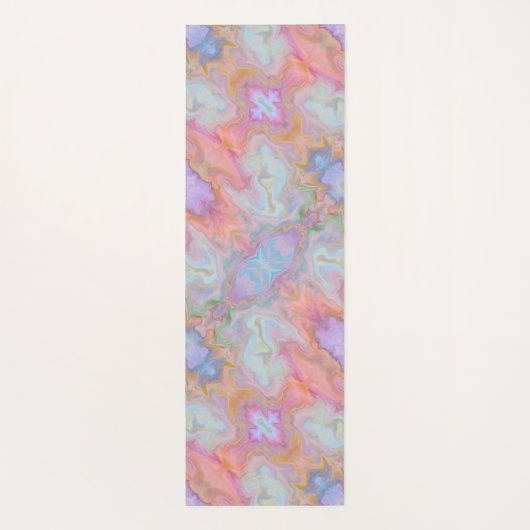 Boho Roze Abstract  Pastel Swirls Yogamat (Achterkant)