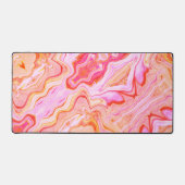  Boho Roze Abstract Speels Marmeren Ontwerp Bureaumat (Voorkant)