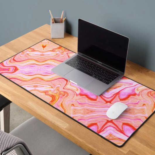  Boho Roze Abstract Speels Marmeren Ontwerp Bureaumat