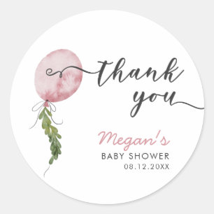 Boho Roze Ballon Garland Baby shower Favor Ronde Sticker