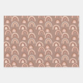 Boho roze beige regenboogvapbladen inpakpapier vel (Voorkant)