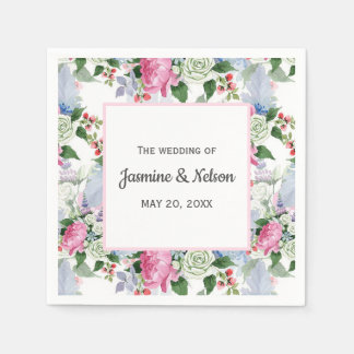 BOHO ROZE BLAUW LILA GEPERSONALISEERDE BRUILOFT SERVET
