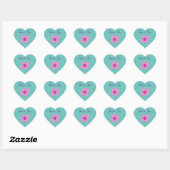 Boho Roze Bloem Hart Feeststicker Hart Sticker (Vel)