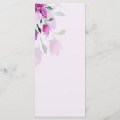 Boho Roze Bloemen Waterverf Handgeschilderd Menu (Achterkant)