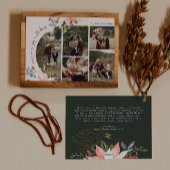 Boho roze bloemenboog vreugde in alle dingen vijf  feestdagenkaart