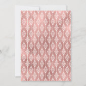 Boho Roze bruiloft Roos Gouden Tribal Diamonds Kaart (Achterkant)
