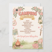 Boho Roze Camping Checklist Kaart (Voorkant)