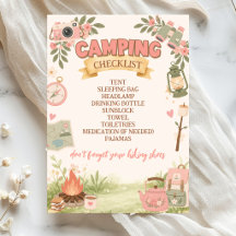 Boho Roze Camping Checklist