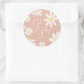 Boho Roze Daisy Bloem Ronde Sticker (Tas)