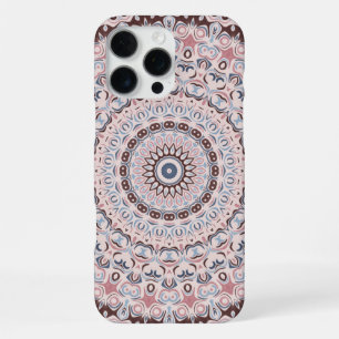 Boho Roze en Blauwe Mandala Patroon iPhone 16 Pro Max Hoesje