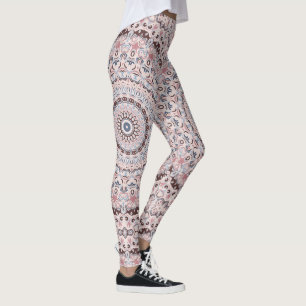 Boho Roze en Blauwe Mandala Patroon Leggings
