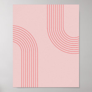 Boho  Roze en Rode RegenboogArch 3 Poster