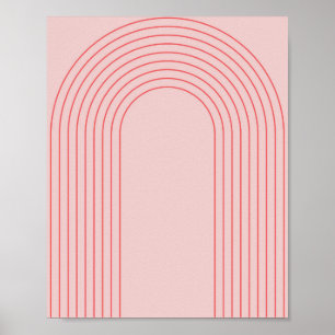 Boho  Roze en Rode RegenboogArch 4 Poster