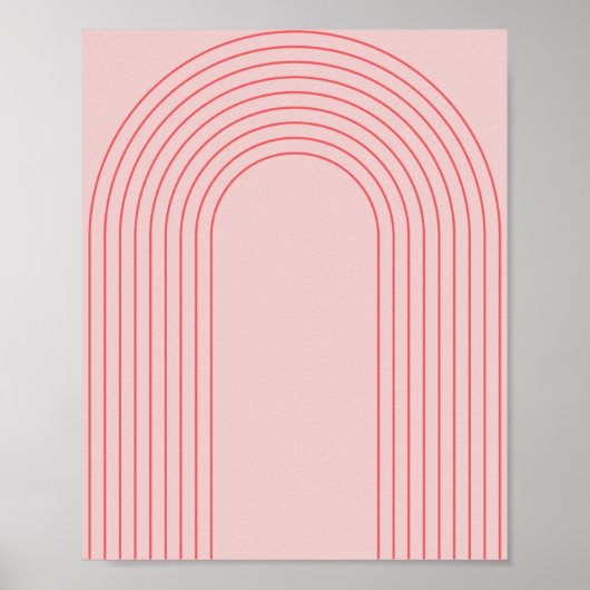 Boho  Roze en Rode RegenboogArch 4 Poster (Voorkant)