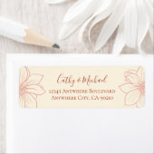 Boho roze florale bruiloft label (Insitu)