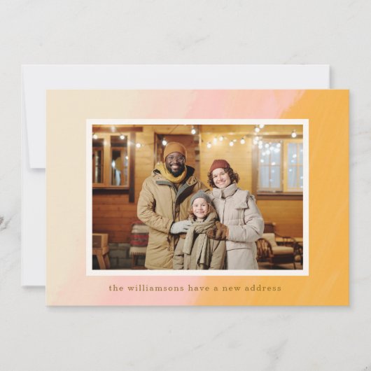 Boho Roze Geel We Zijn Verhuisd Nieuw Adres Foto Aankondiging (Voorkant)