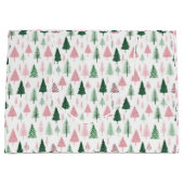 Boho Roze Groene Kerstbomen Vakantie Groot Cadeauzakje (Voorkant)