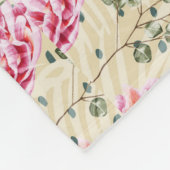 Boho  roze groene tropische spots fleece deken (Hoek)