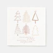 Boho roze kerstbomen Baby shower Servet (Voorkant)