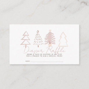 Boho Roze Kerstbomen Luier Raffle Ticket Informatiekaartje