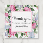 Boho Roze lavendel blauwe bloem dank u bruiloft Bedankjes Labels (Voorkant)