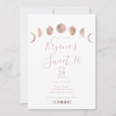 Boho Roze Maanfasen Modern Minimaal Zoete 16 Kaart (Voorkant)