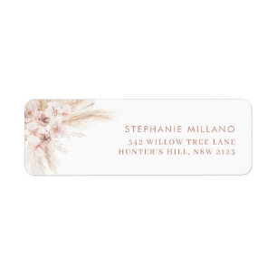 Boho Roze Meisje Doop Terugkeer Adres Etiket