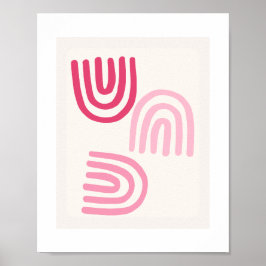 Boho Roze Minimalistische muurkunst poster