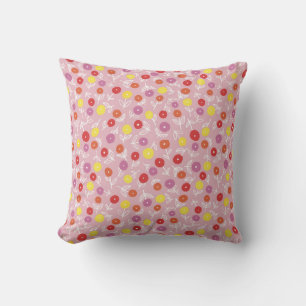 Boho Roze Modern Bloemmotief Kussen