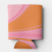 Boho Roze Oranje Abstracte Op Maat Gemaakte Bruids Blikjeskoeler (Achterkant)