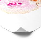 Boho Roze Oranje Bloemen Douche Aangepaste Welkom Poster (Hoek)