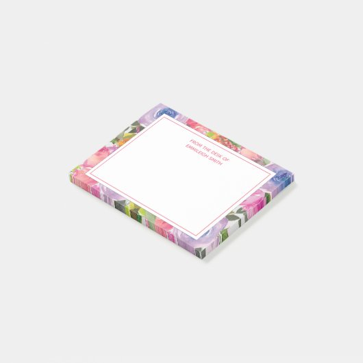 Boho roze Paarse Waterverf Post-it® Notes (Schuin)