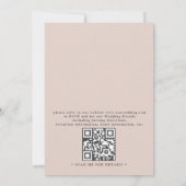 Boho Roze Pampasgras Bloemencode QR Code Trouwen Kaart (Achterkant)