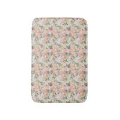 Boho Roze Perzik Witte Bloemige Eucalyptus Trendy Badmat (Voorkant Verticaal)