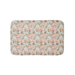 Boho Roze Perzik Witte Bloemige Eucalyptus Trendy Badmat