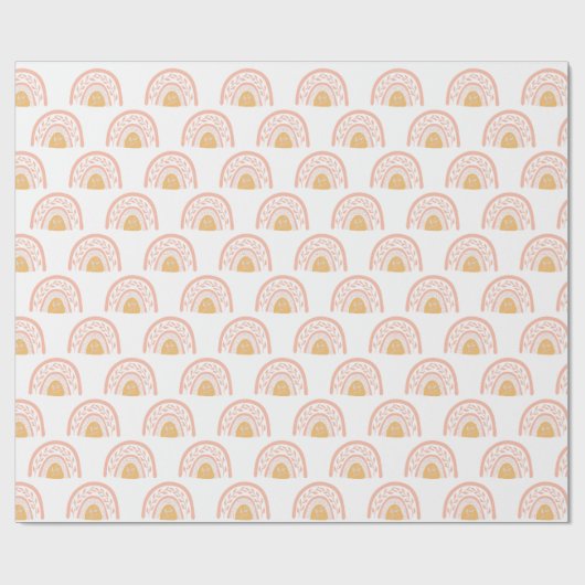 Boho roze regenboog patroon cadeaupapier