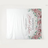 Boho roze rozen bloemengoud bruidsdouche wandkleed (Voorkant (horizontaal))