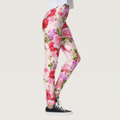 boho roze rozen florale tropische flamingo leggings (Rechts)