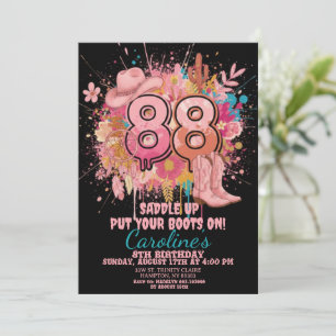 Boho Roze Rustieke Western Cowgirl Verjaardag  Kaart