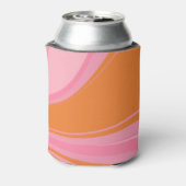 Boho Roze Sinaasappel Abstract Aangepast Vrijgezel Blikjeskoeler (Blikje Achterkant)