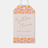 Boho Roze Sinaasappel Bloemen Schattigee Display D Cadeaulabel (Voorkant)