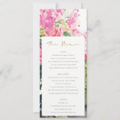 Boho Roze Tropische Bougainvillea Wedding Menu Kaa Kaart (Voorkant)